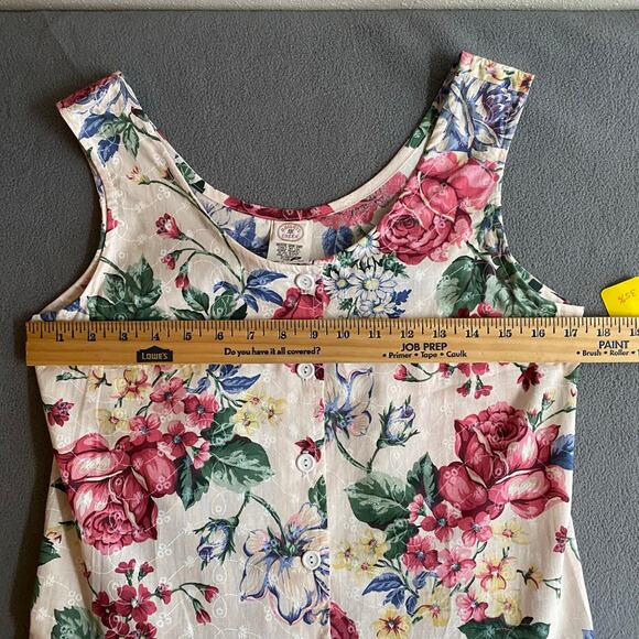 Vtg 80s 90s NOS Brights Creek Cottage Garden Midi Dress Romantic Boho M? Floral - Picture 10 of 15